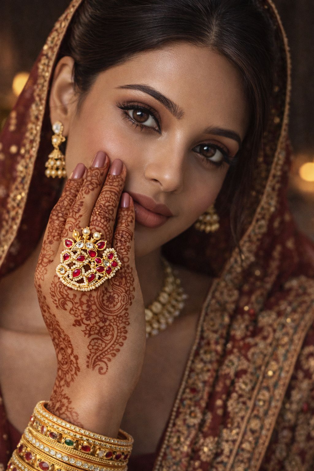 Ruby Kundan Cocktail Ring
