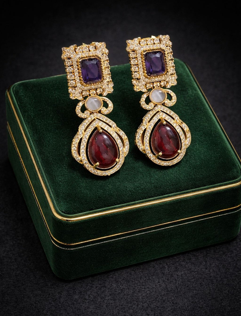 Dual Layer Moissanite Danglers