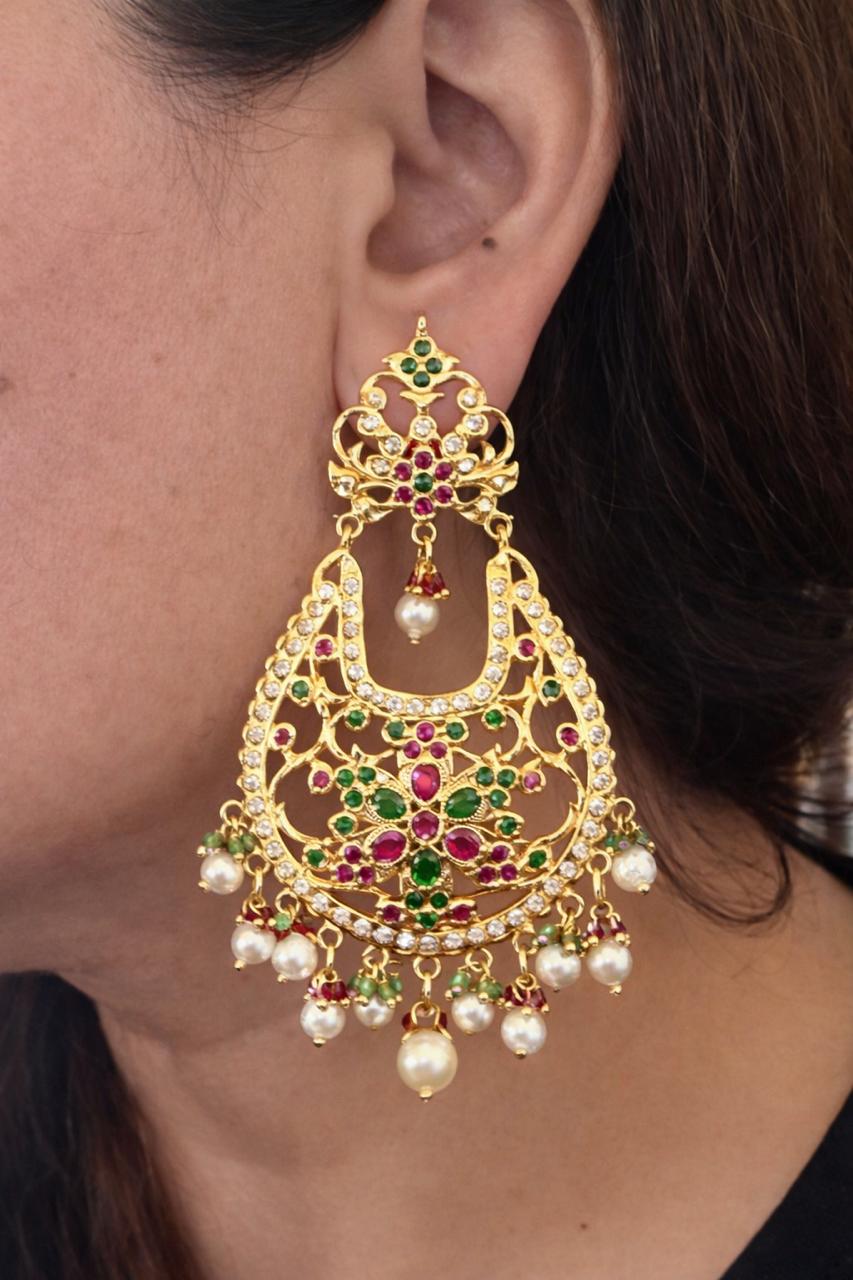 Jadau Floral Chandbalis