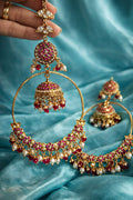 Navratan Jadau Chandbali Earrings