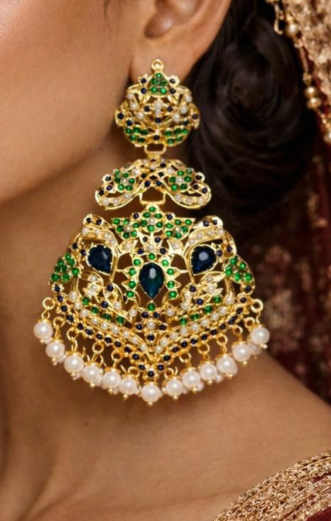 Jadau Pearl Chandelier Earrings