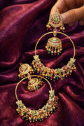 Navratan Jadau Chandbali Earrings