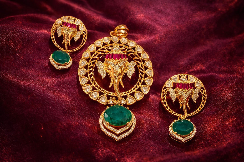 Ganesha Pendant & Earring Set
