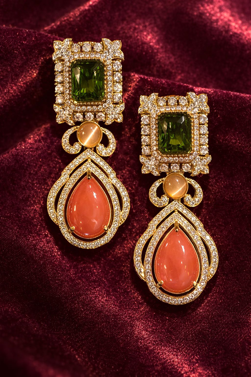 Dual Layer Moissanite Danglers