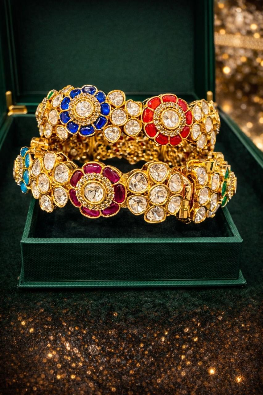 Turquoise Noor Blossom Openable Bangles