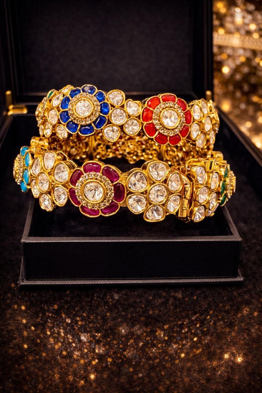Turquoise Noor Blossom Openable Bangles