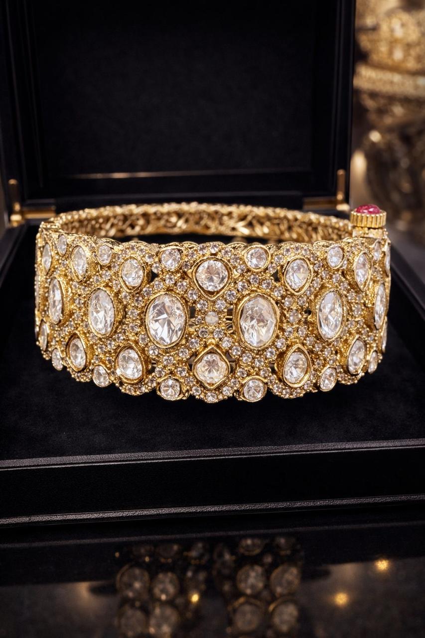 Moissanite Polki Openable Kada