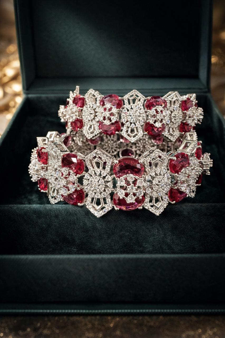 Ruby Diamond Openable Bangles