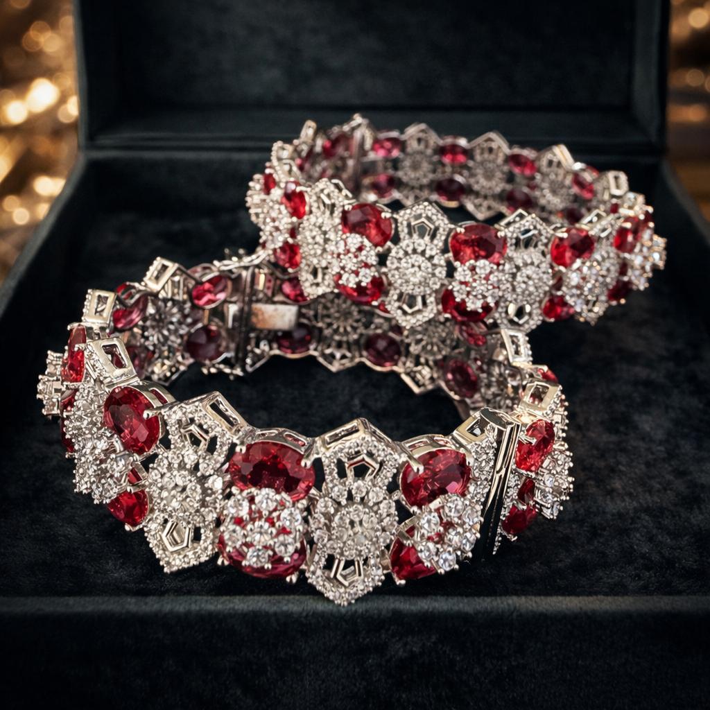 Ruby Diamond Openable Bangles