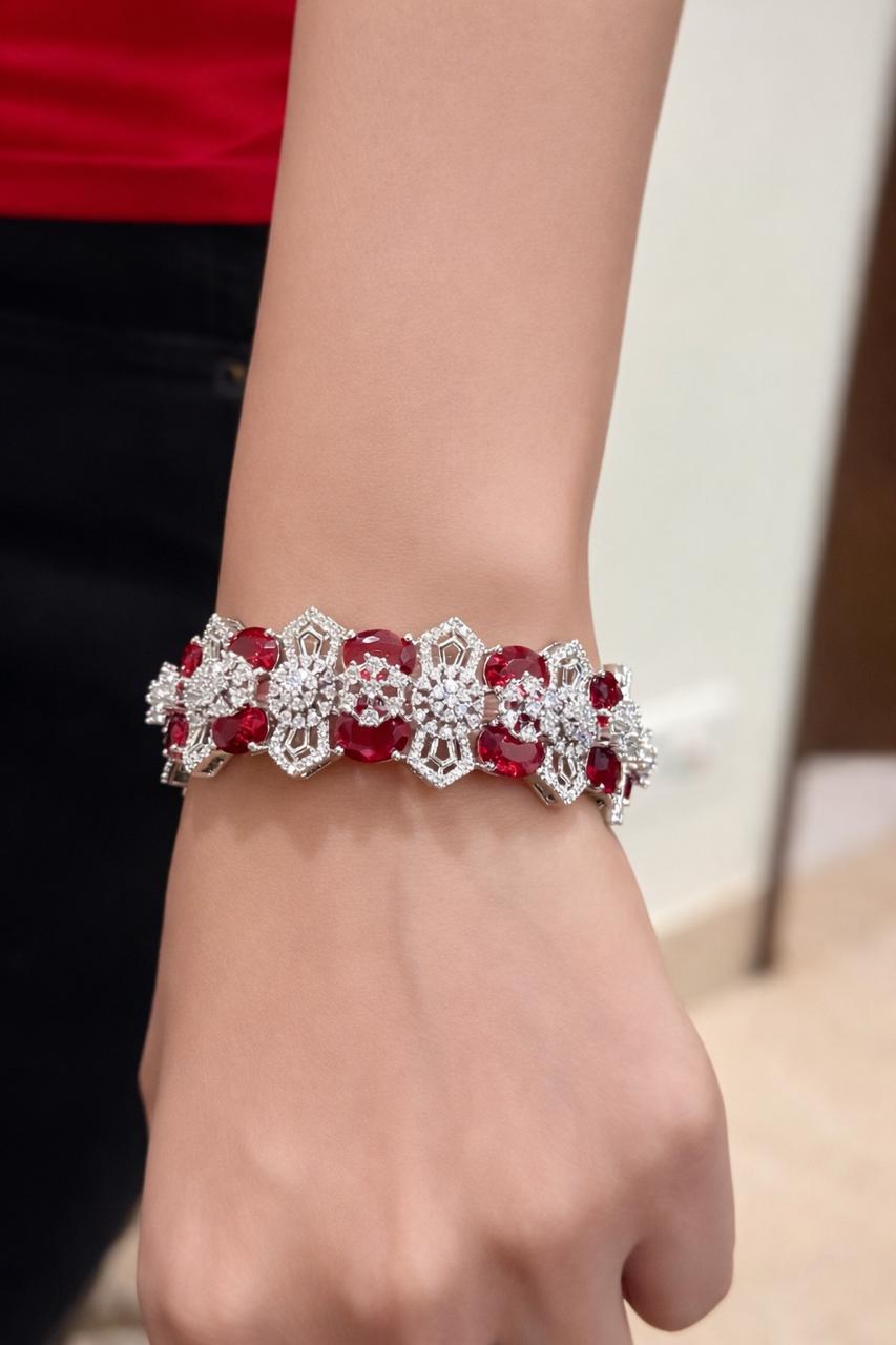 Ruby Diamond Openable Bangles