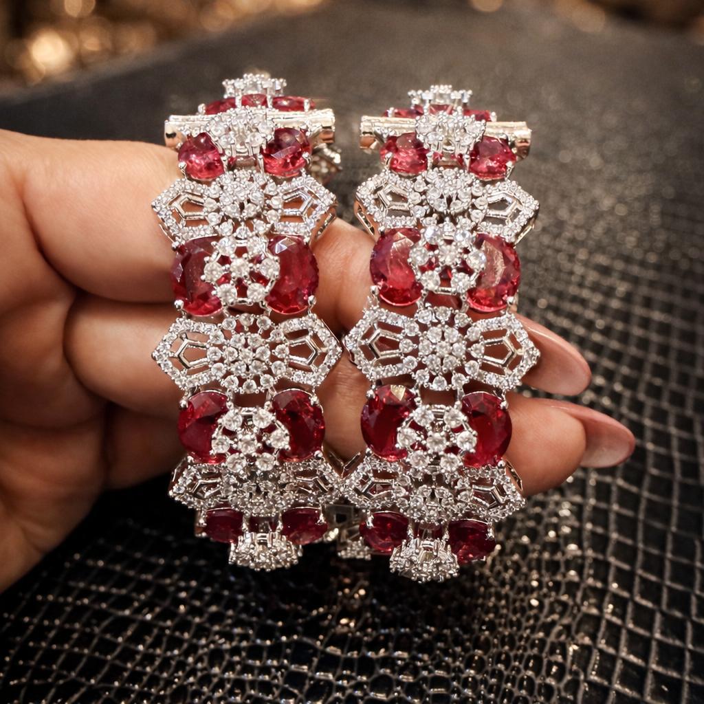 Ruby Diamond Openable Bangles