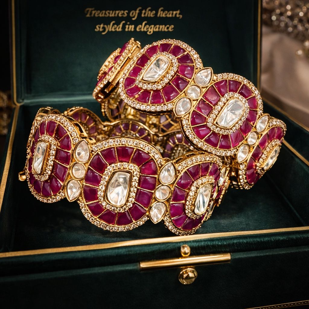 Ruby Noor Polki Openable Kada