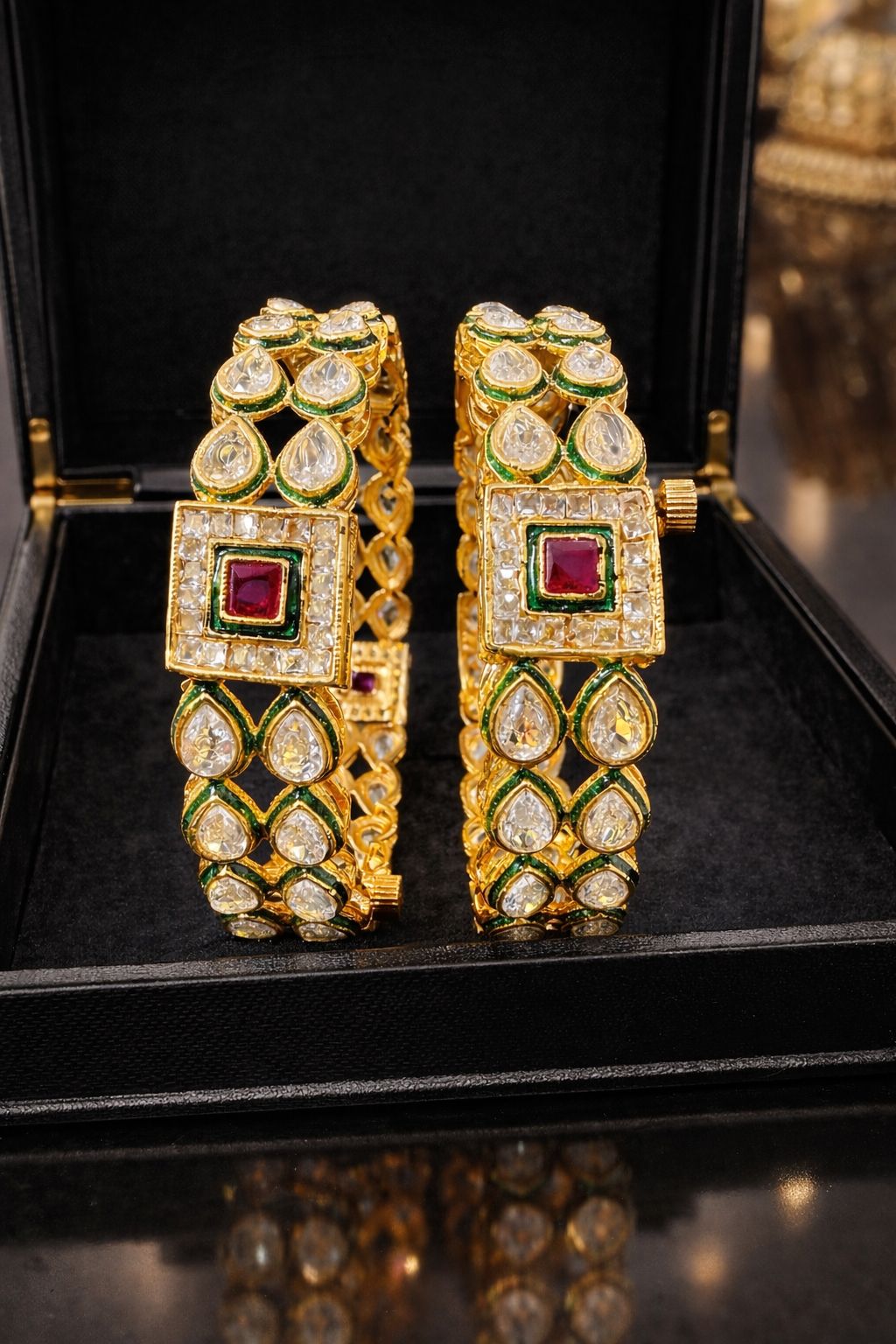 Kundan Polki Ruby Openable Kada