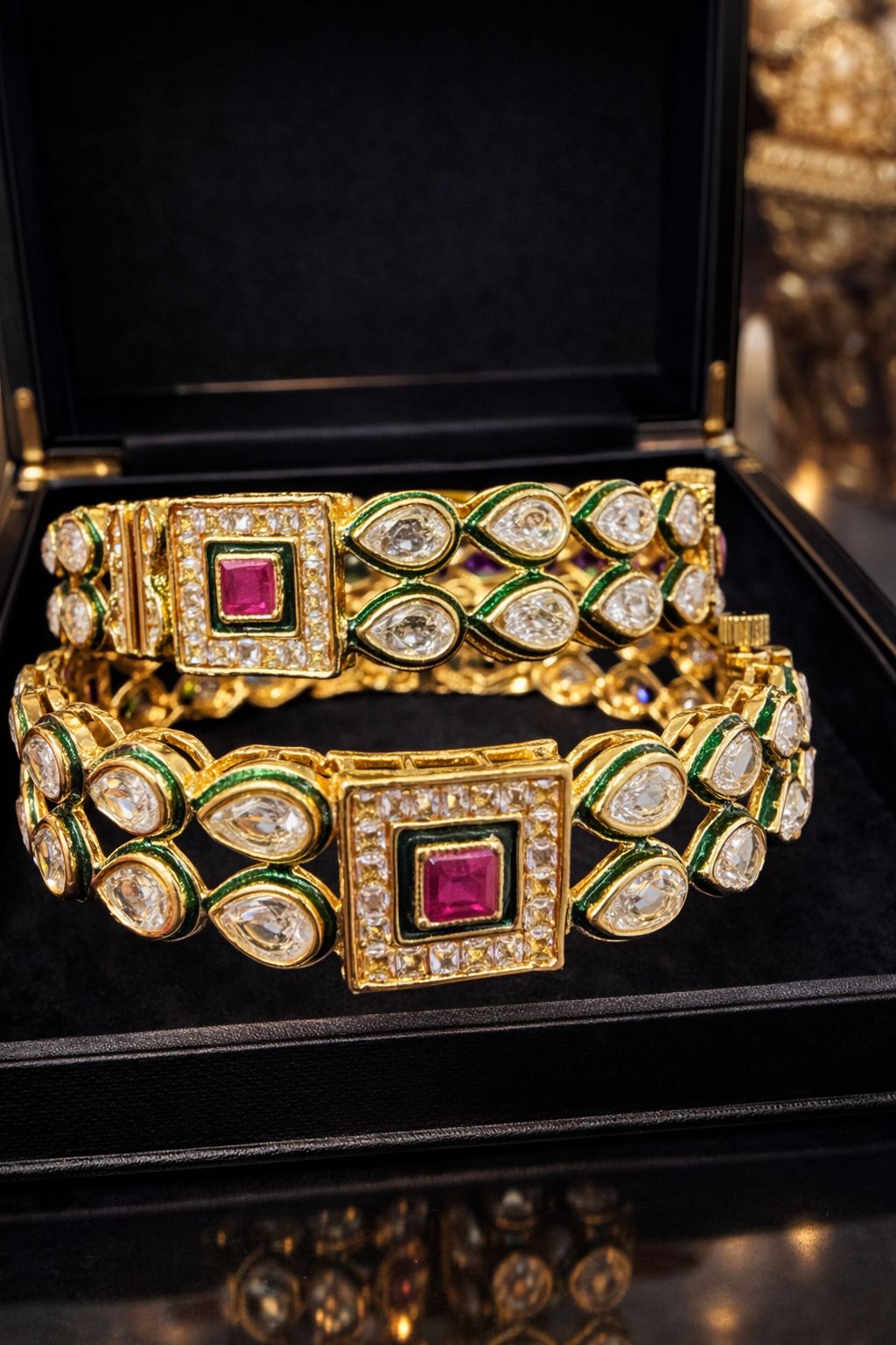 Kundan Polki Ruby Openable Kada