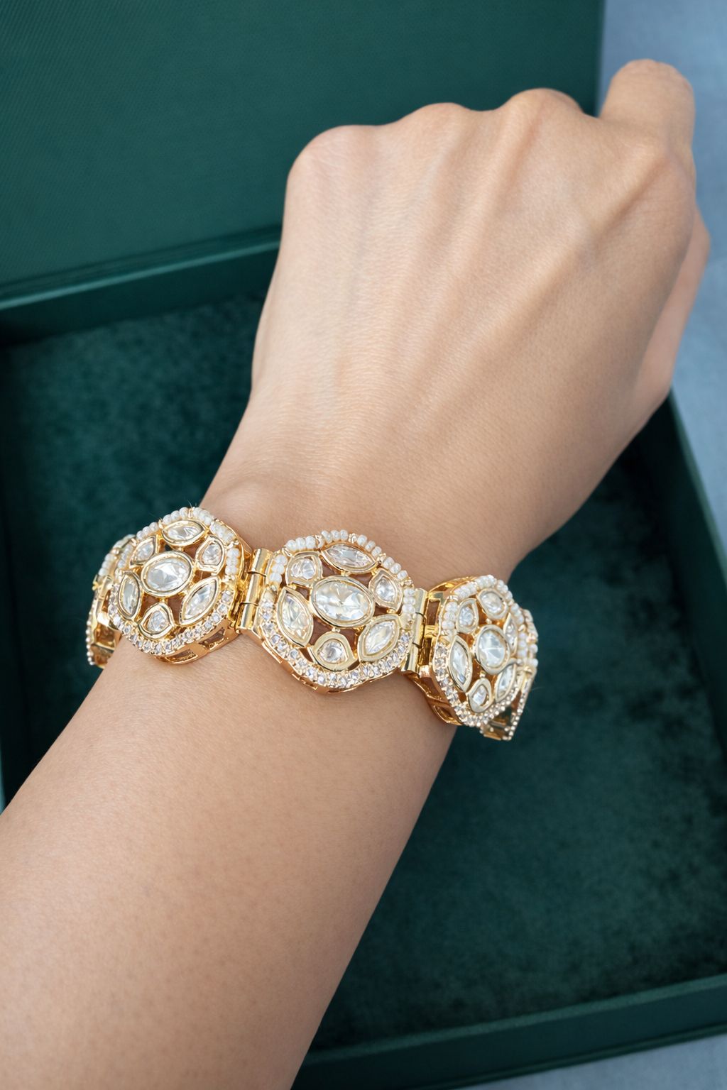 Kundan Polki Gajra Bracelet