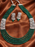 Emerald Victorian Diamond Multi Layered Necklace Set