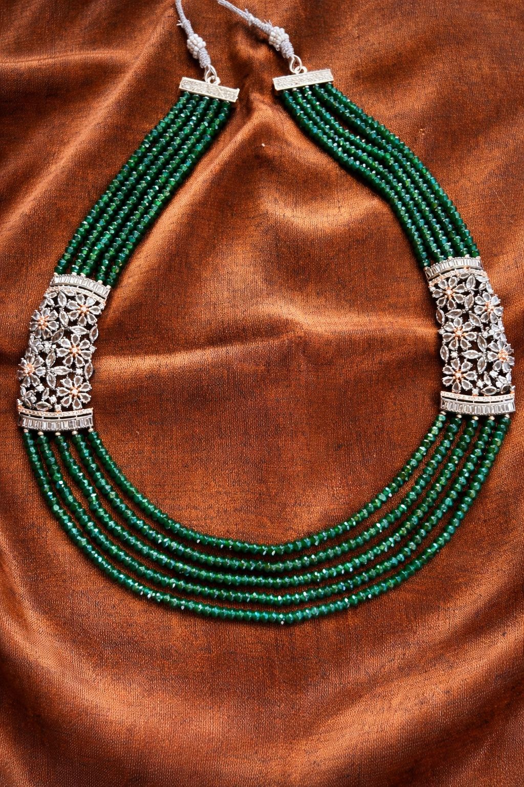 Emerald Victorian Diamond Multi Layered Necklace Set
