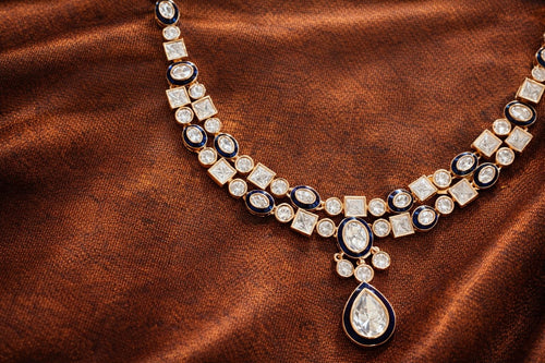 Blue Dewdrop Kundan Polki Elegance Set