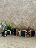 Regal Green Gemstone & Moissanite Gold Plated Choker Set