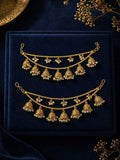 2 Layered White Pearls With Gold Jhumkis Kaanchain