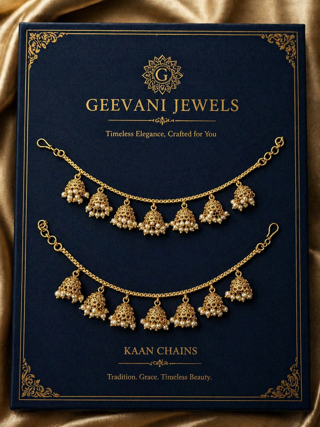 Single Layered Gold Jhumki Kaanchain