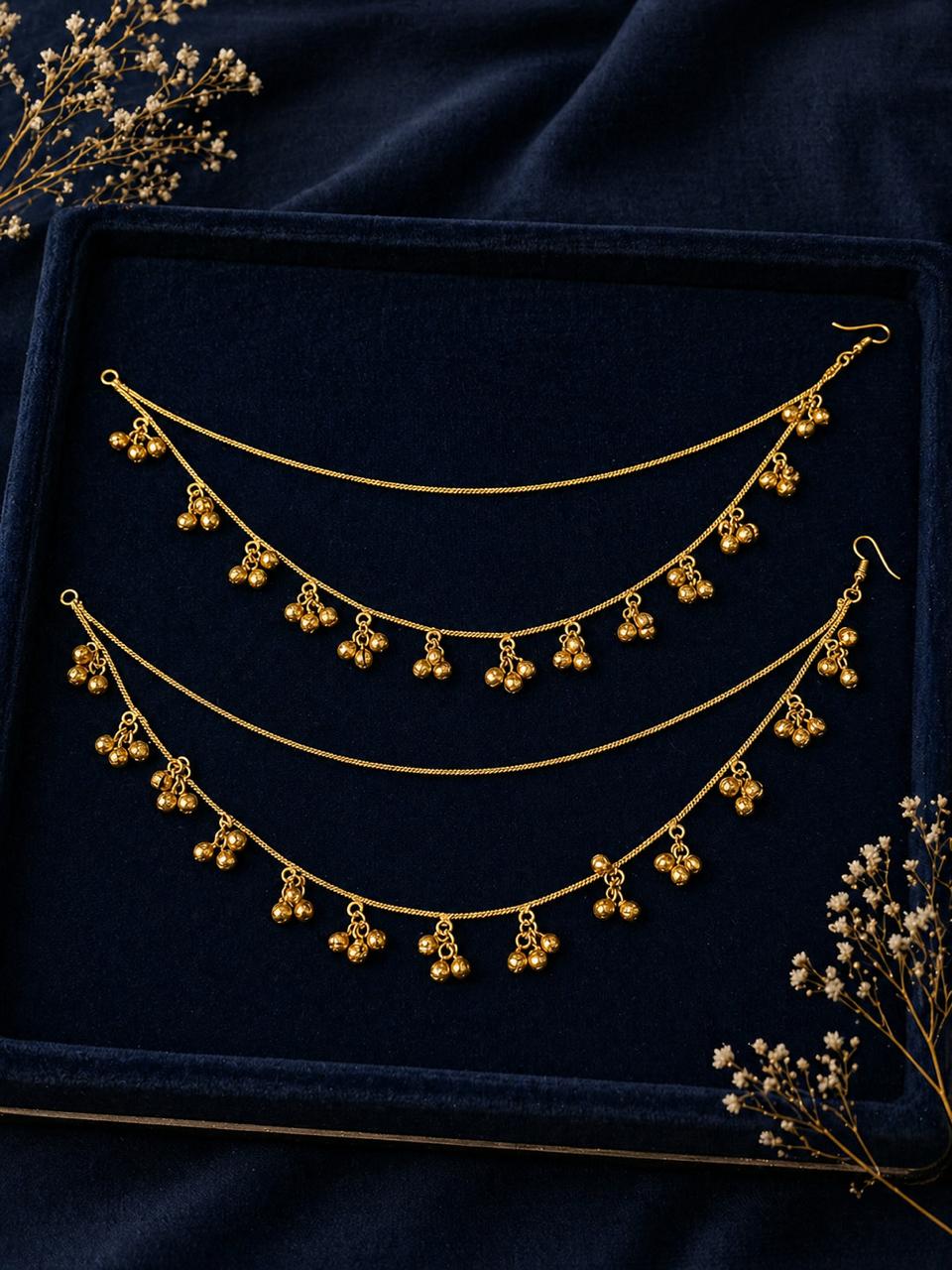 Single Layered Gold Ghungroo Kaanchain