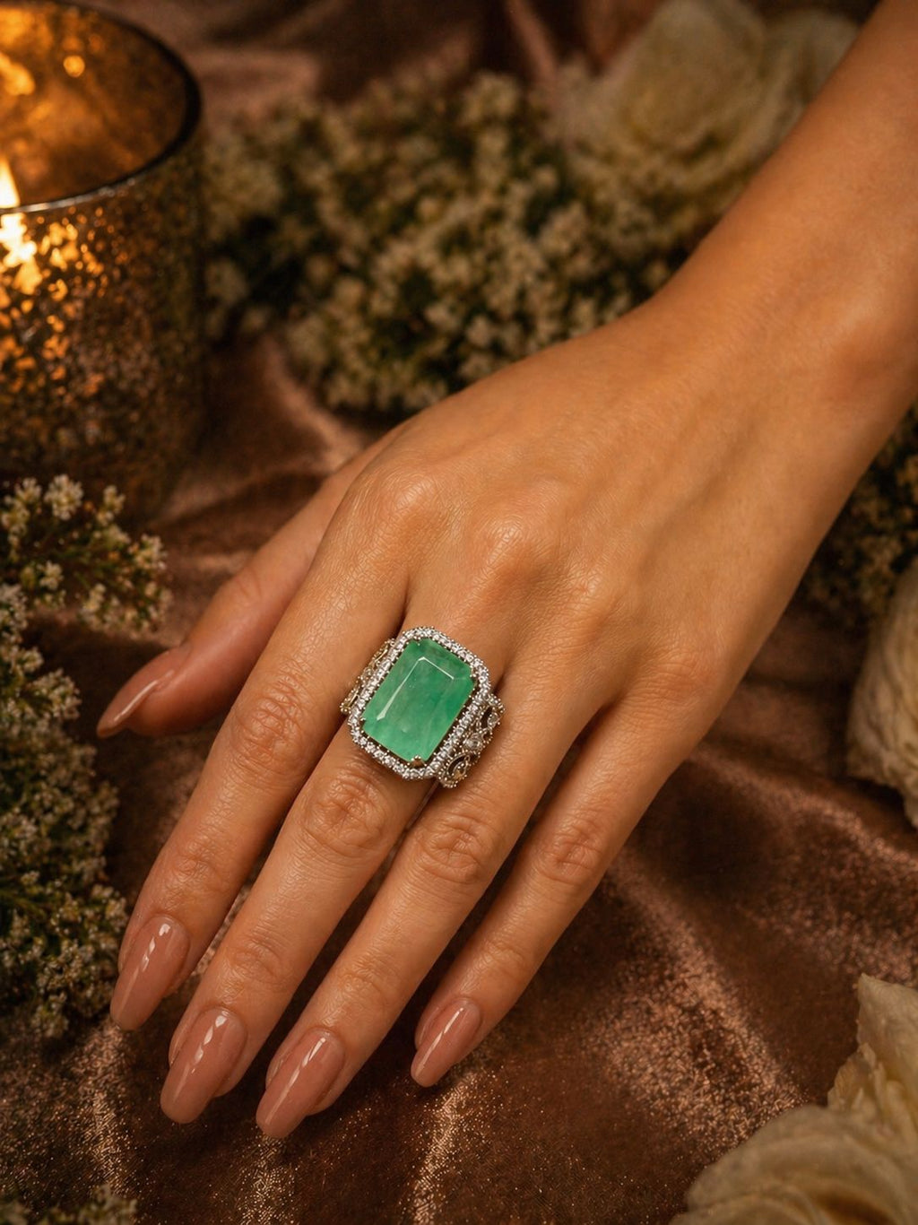 Emerald Empress Cocktail Ring