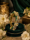 Gold Finish Designer Moissanite Openable Kada