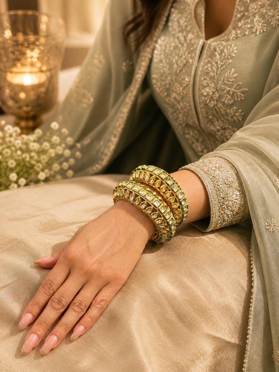 Pure Moissanite Shahi Kadas