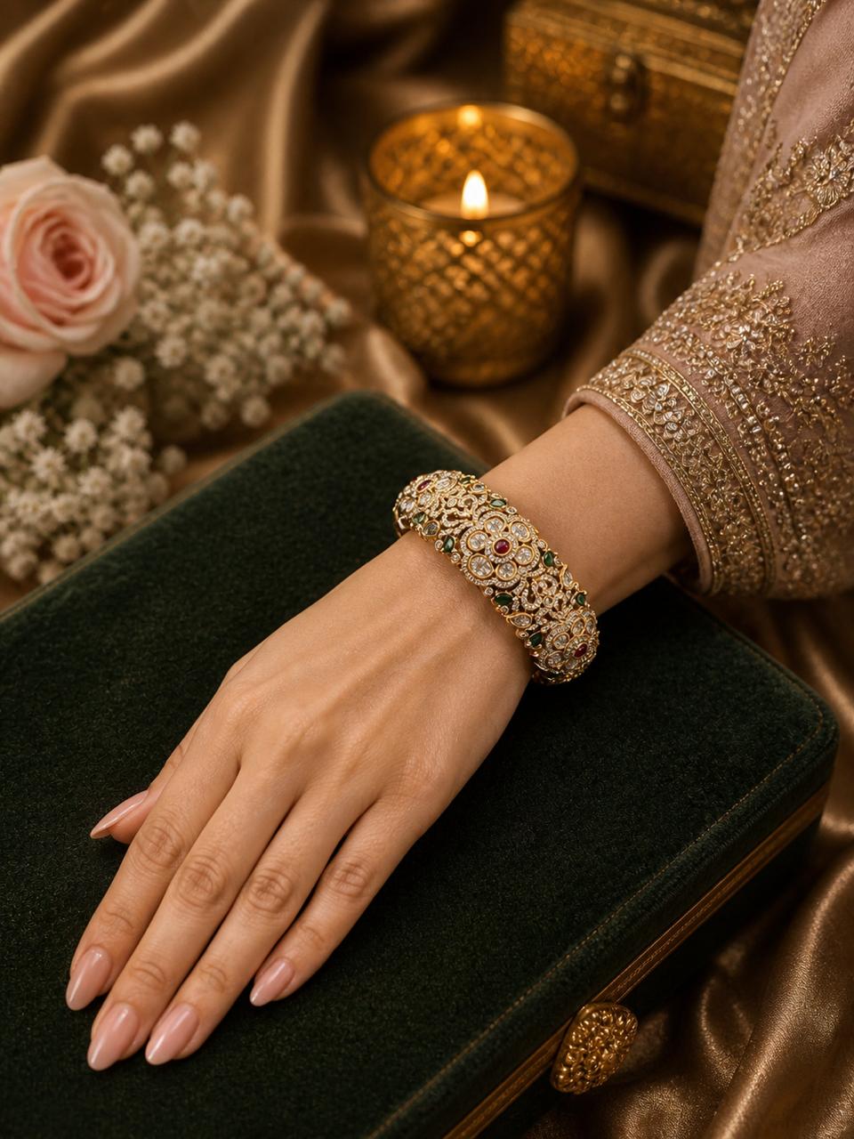 Noor-E-Virasat Pure Moissanite Openable Kada