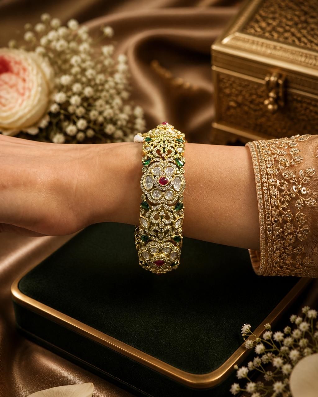 Noor-E-Virasat Pure Moissanite Openable Kada