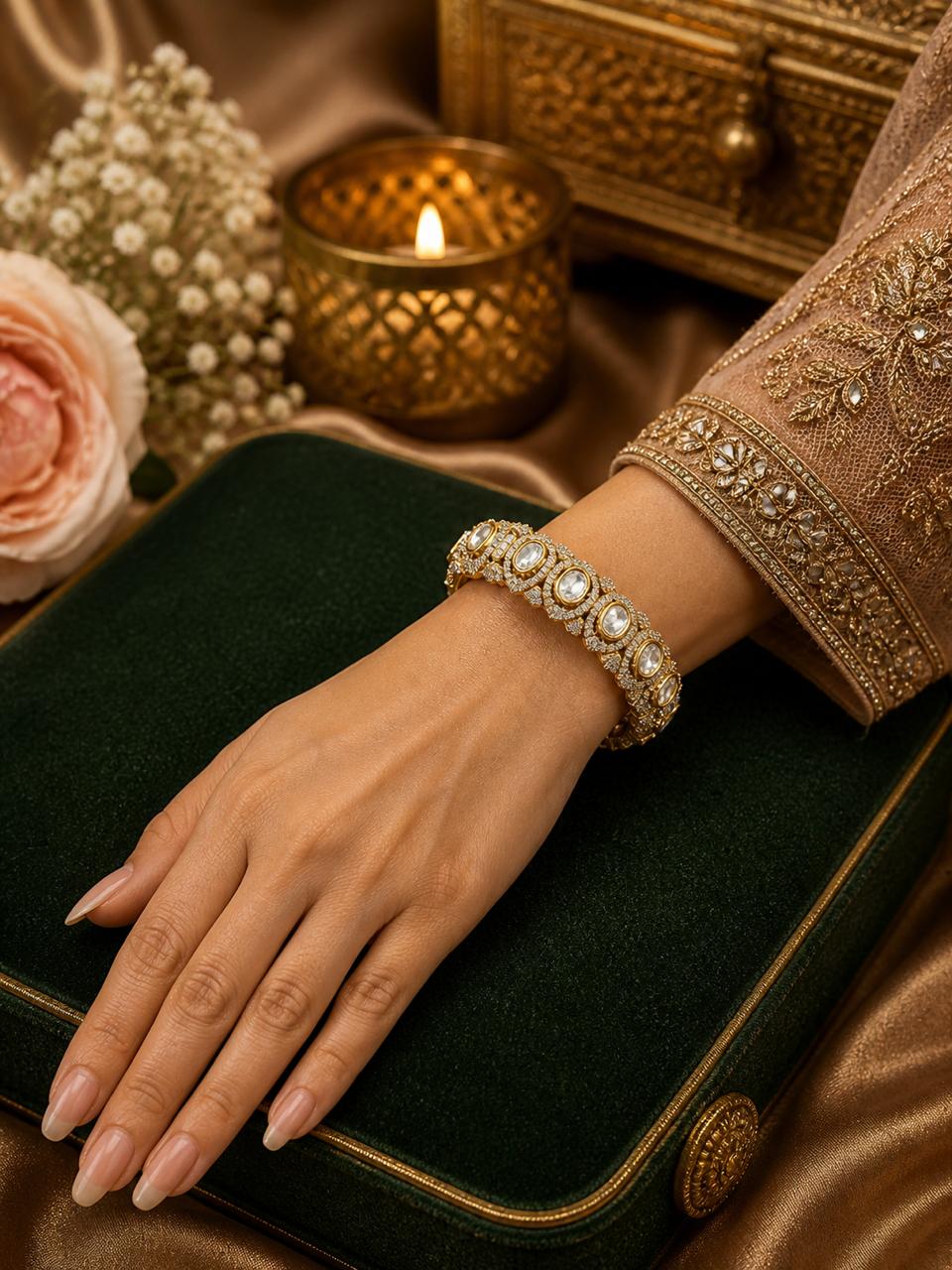 Maharani Pure Moissanite Openable Kada