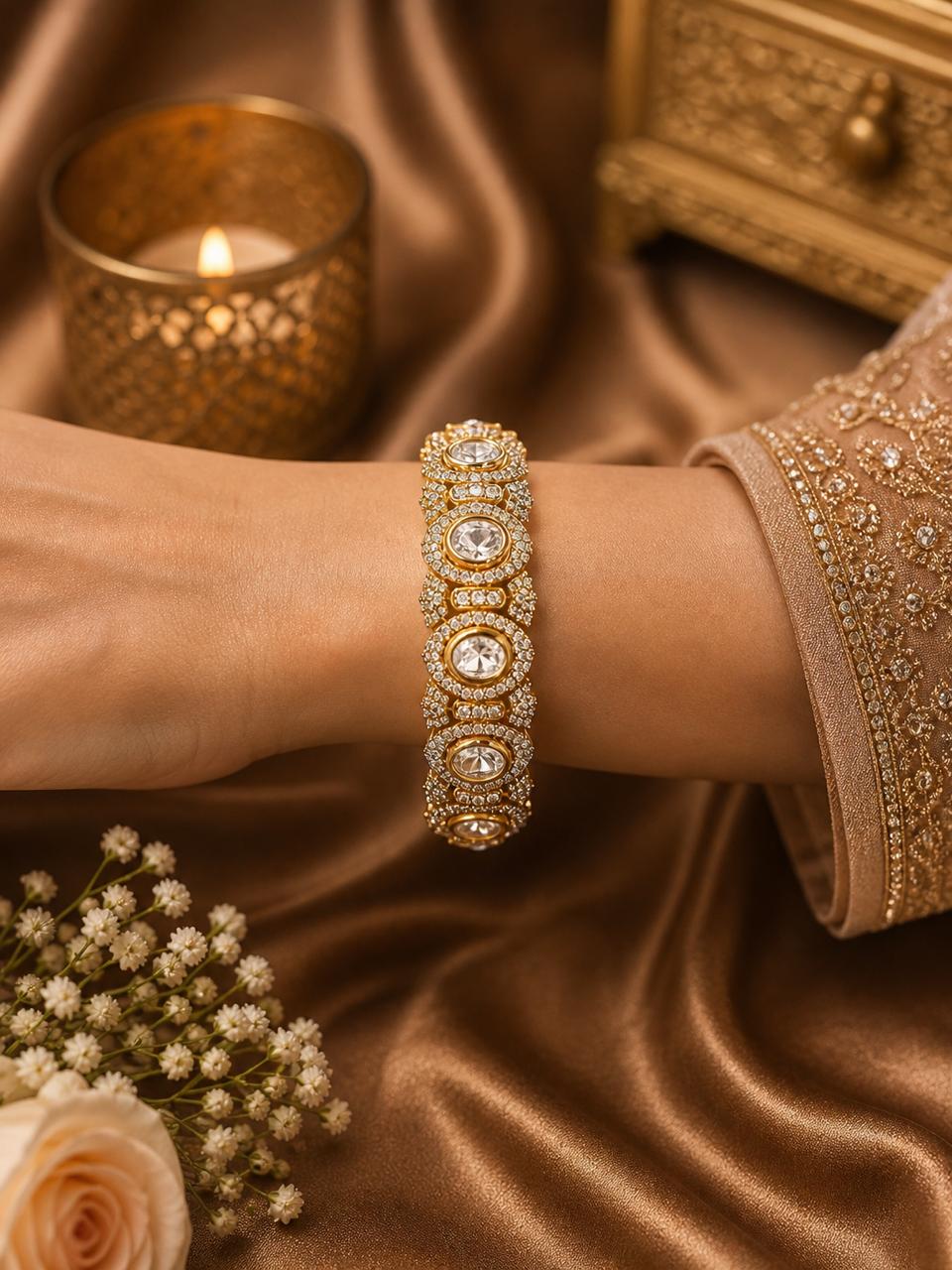 Maharani Pure Moissanite Openable Kada