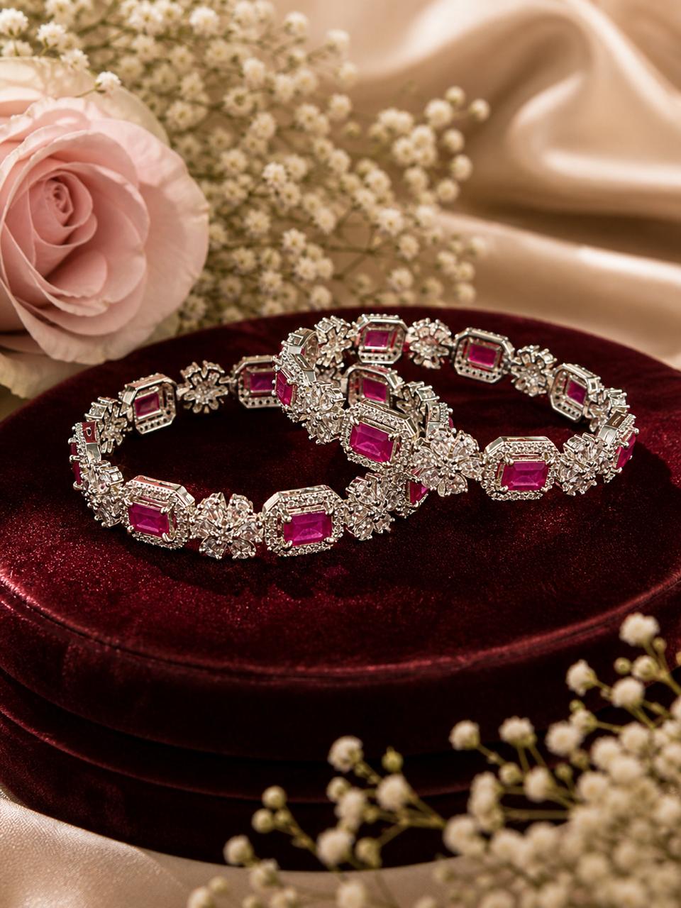 The Royal Ruby Bloom Bangles