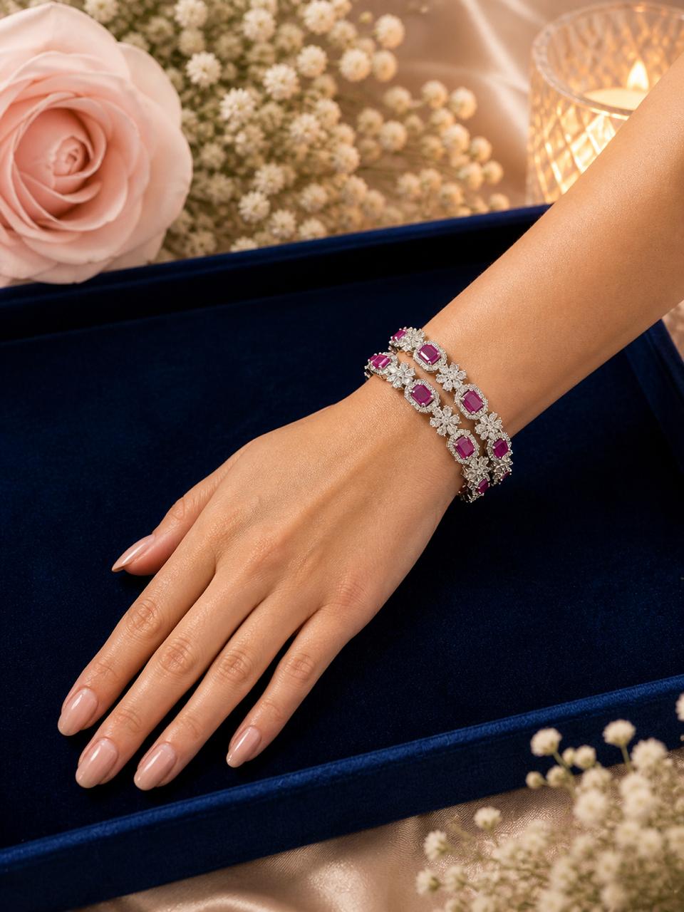 The Royal Ruby Bloom Bangles