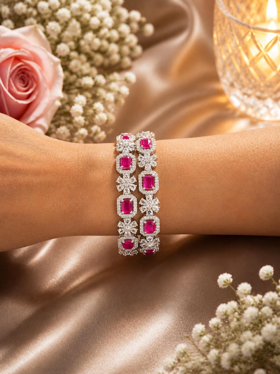 The Royal Ruby Bloom Bangles
