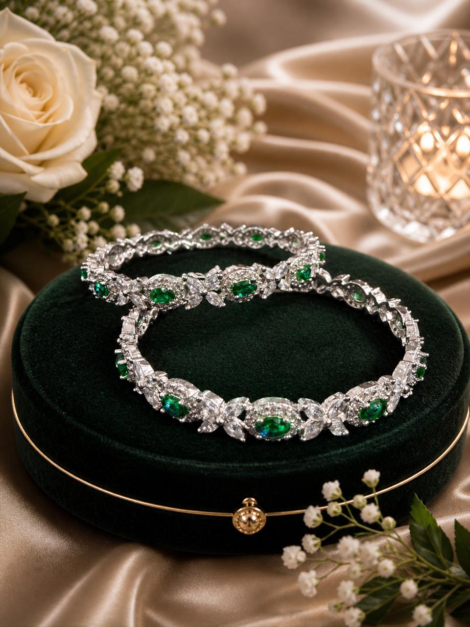 Emerald Bloom Bangles