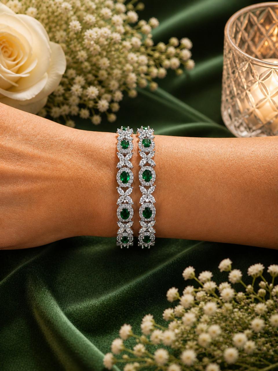 Emerald Bloom Bangles