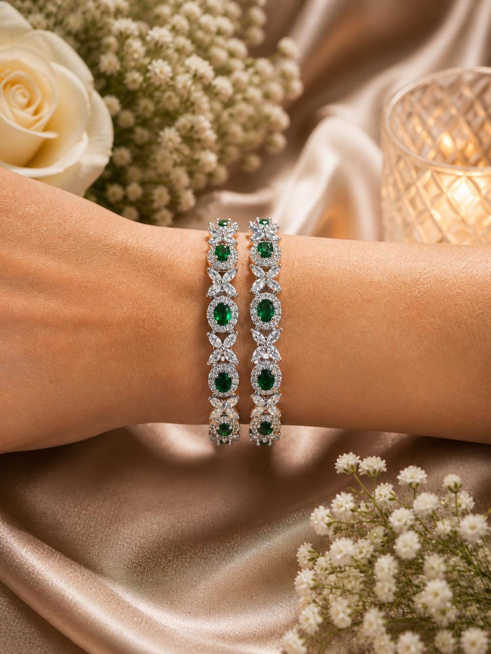 Emerald Bloom Bangles