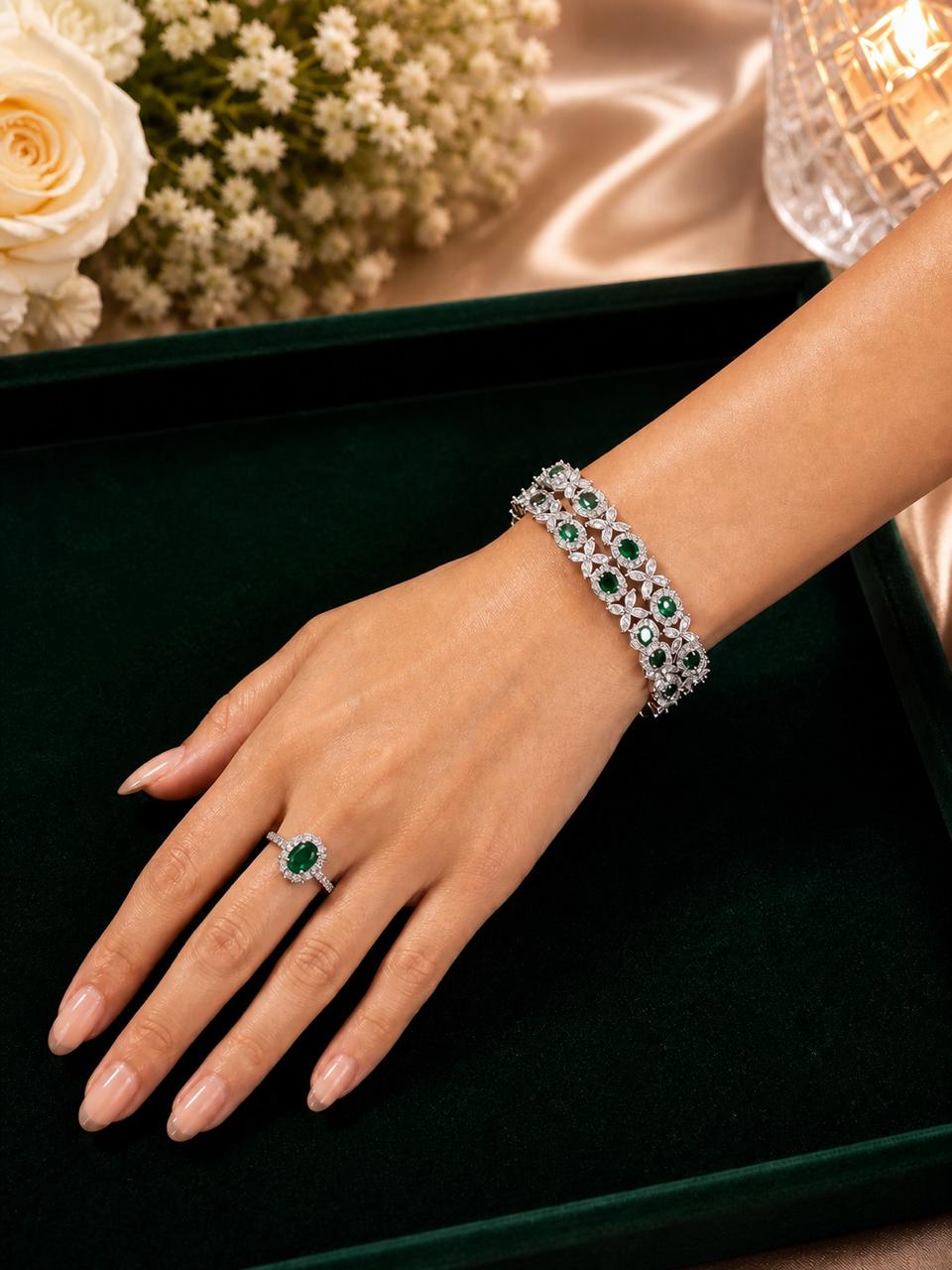 Emerald Bloom Bangles