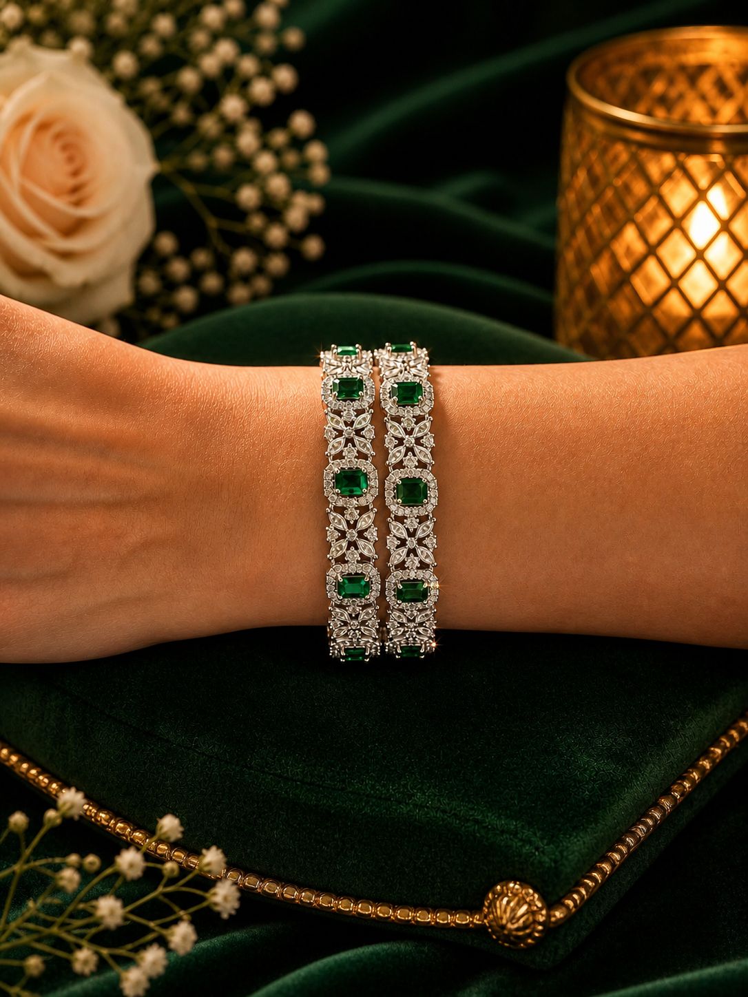 The Crown Jewel Emerald Bangles