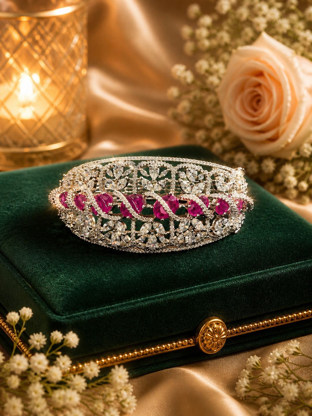 The Regal Ruby Lace Bracelet