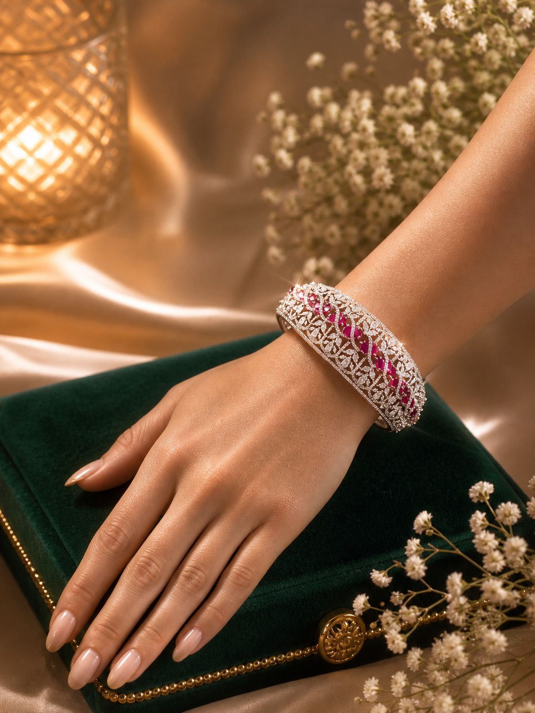 The Regal Ruby Lace Bracelet