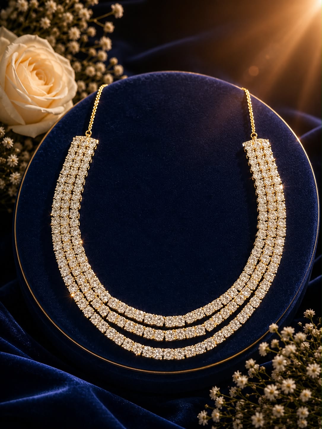 Golden Cascade Elegance Necklace Set