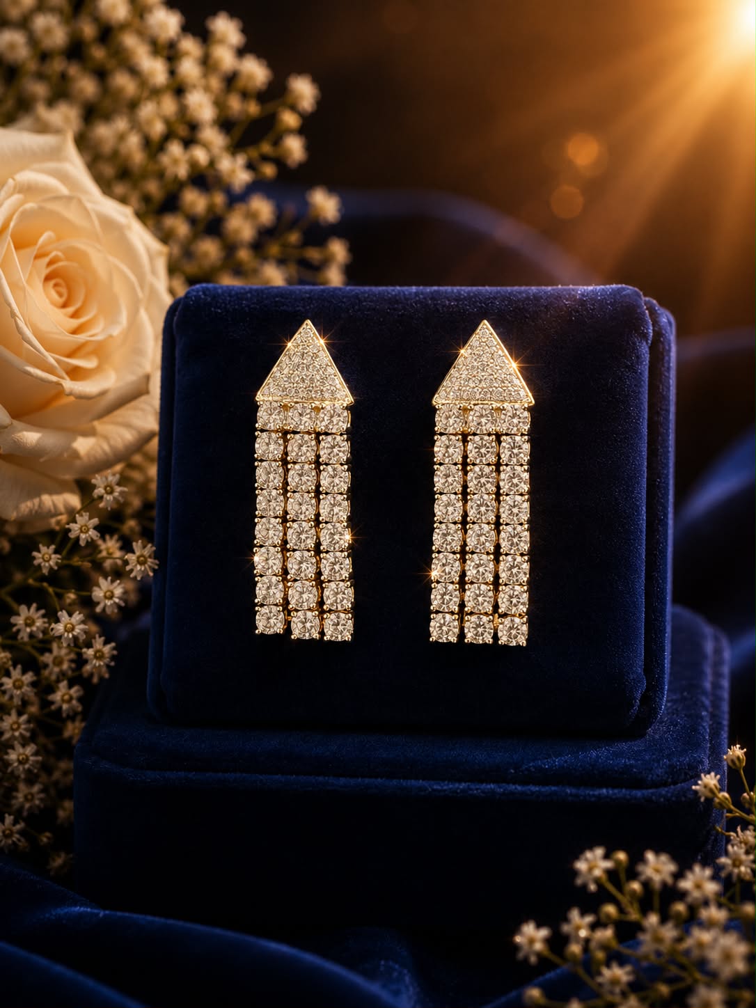 Golden Cascade Elegance Necklace Set