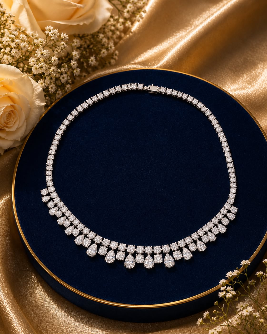 Celeste Teardrop Diamond Necklace Set