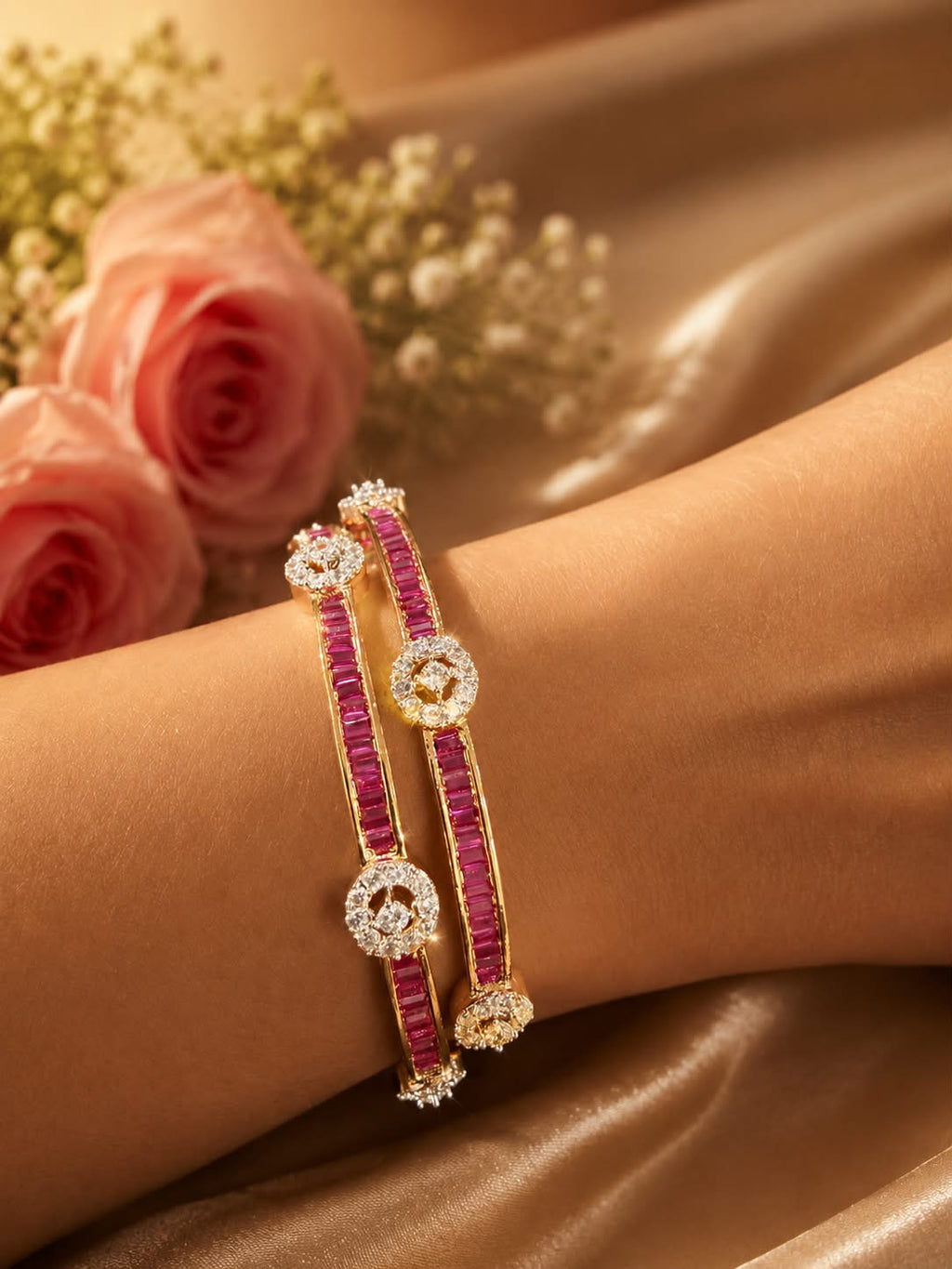 Ruby Royale Diamond Bangles