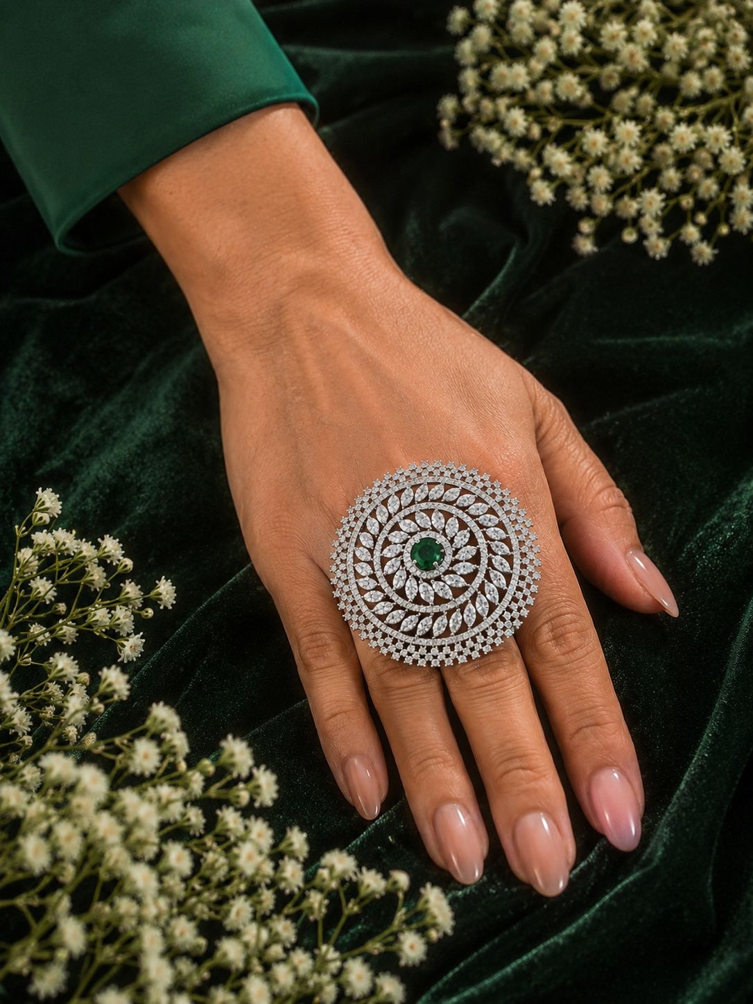 Emerald Celestia Statement Ring