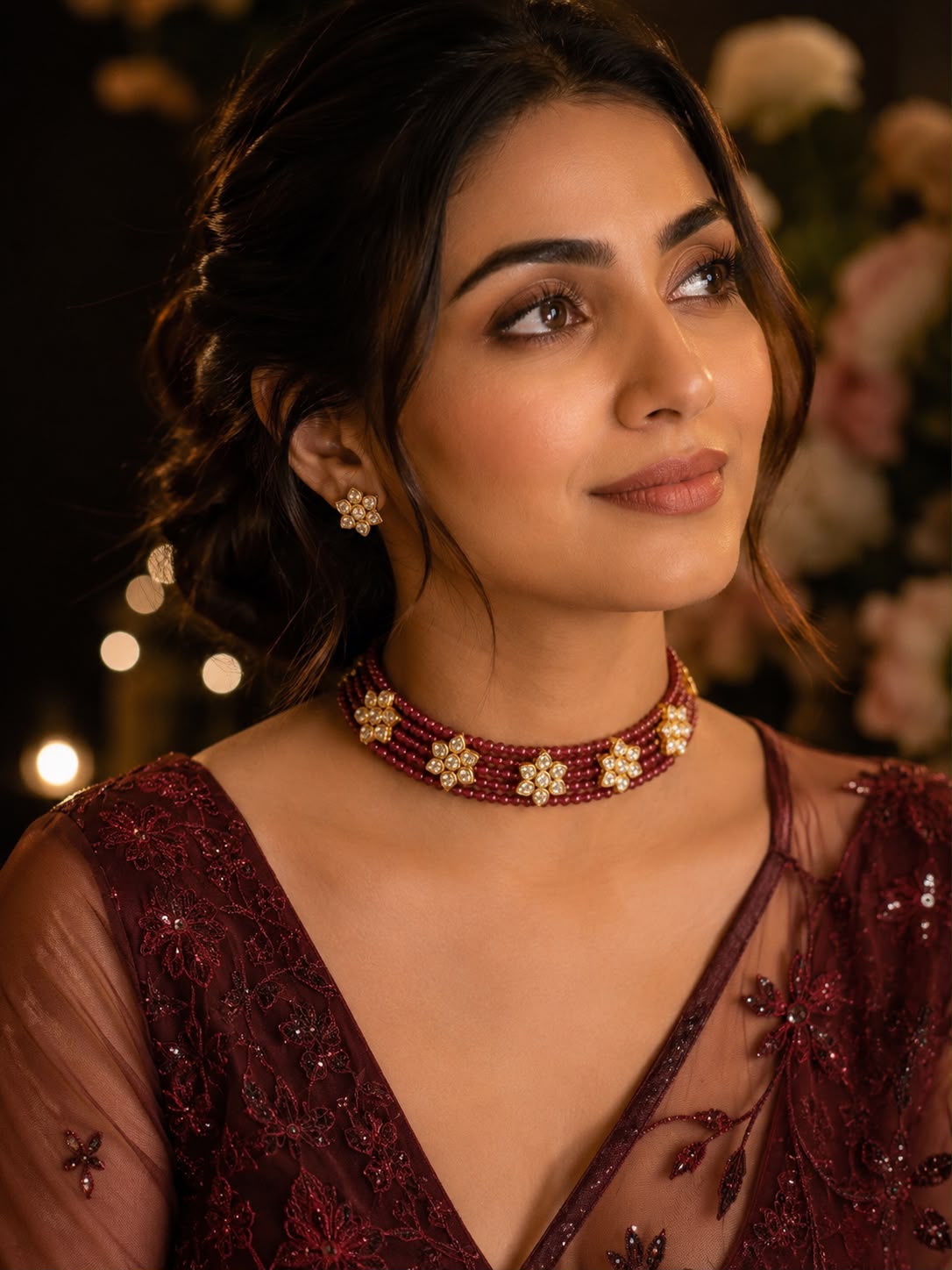 Ruby Bloom Choker Set