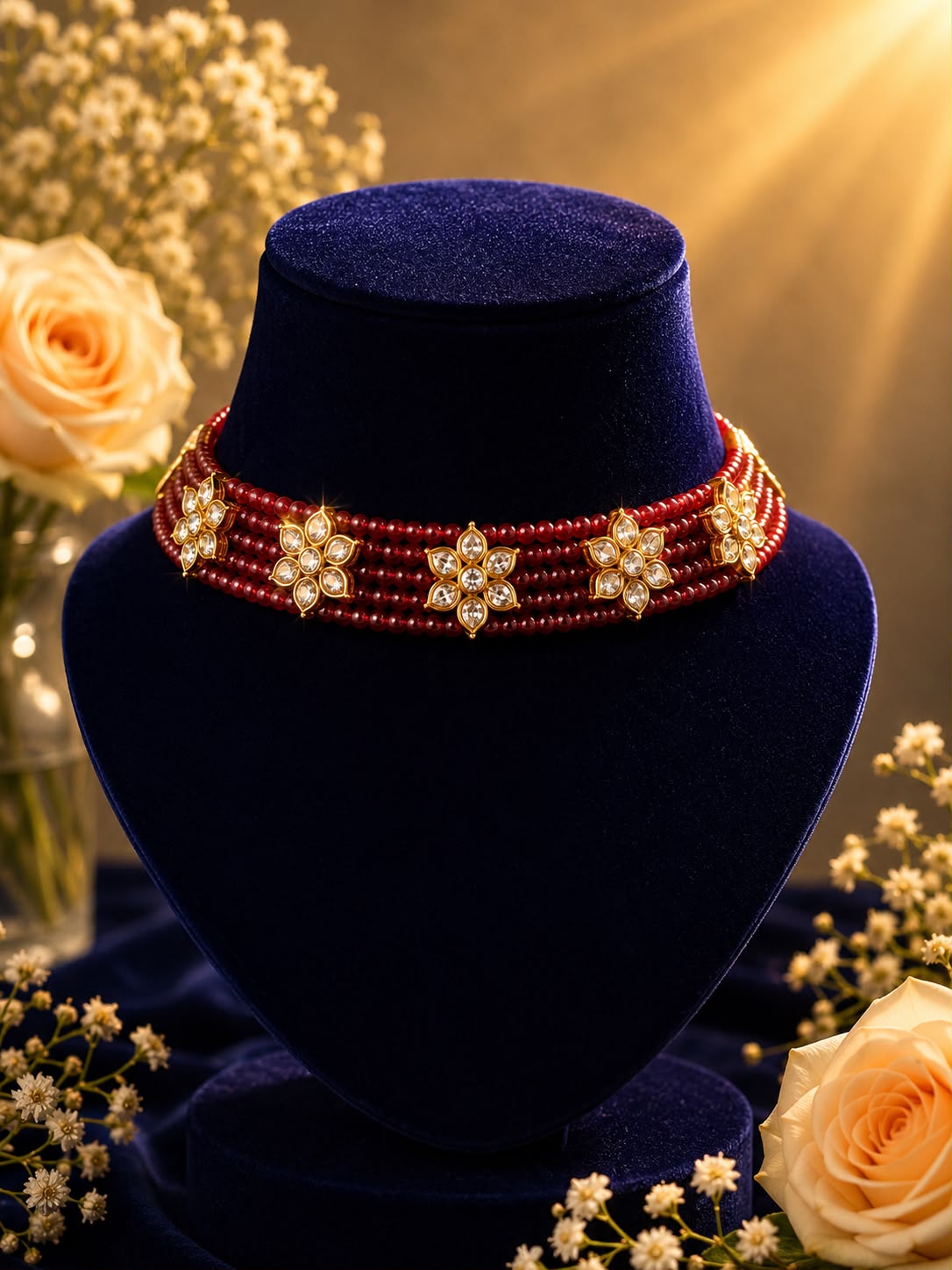 Ruby Bloom Choker Set